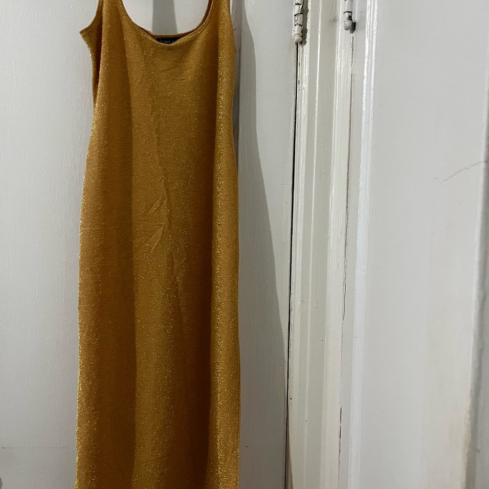 bebe Gold Maxi Dress